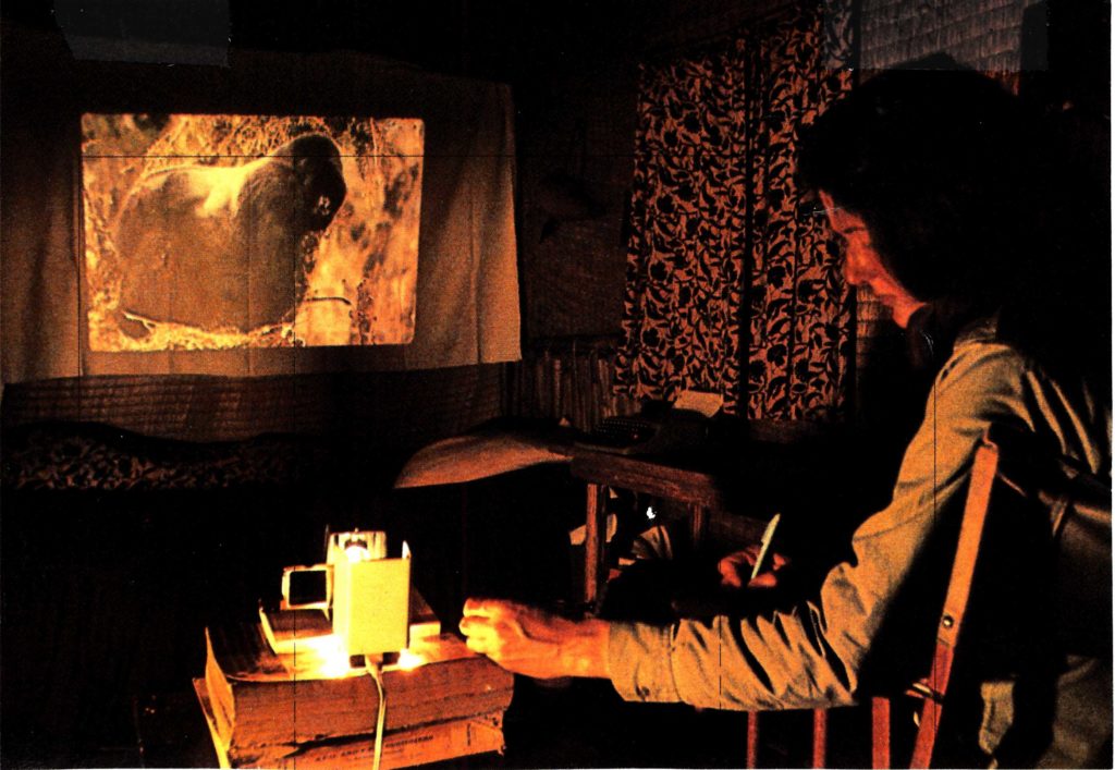 Dian Fossey at her Study Desk at Karisoke Research Center