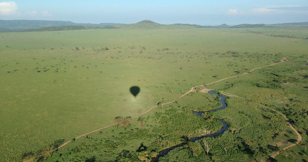 Balloon flight in Seronera